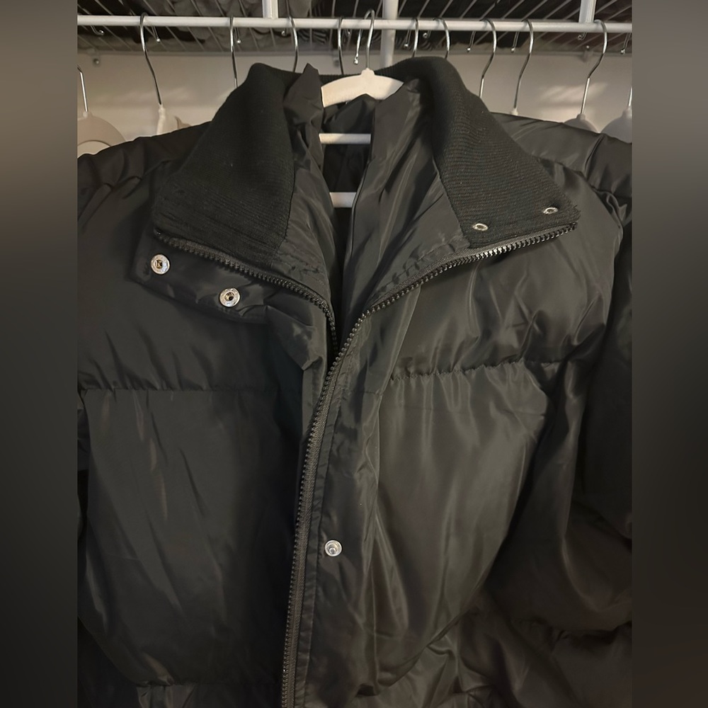 Long heavy puffer coat from Pretty Little Thing, plus size, black